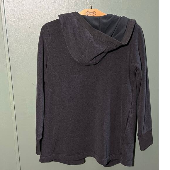 90 Degree Reflex Hooded Cardigan L Longline Open Front Gray Sweatshirt - Picture 5 of 7